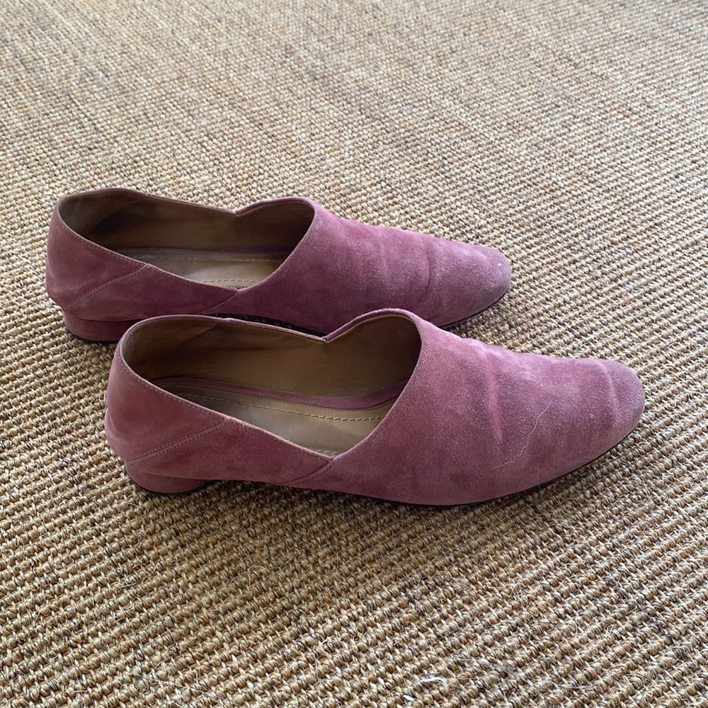 The Row dusty pink slippers